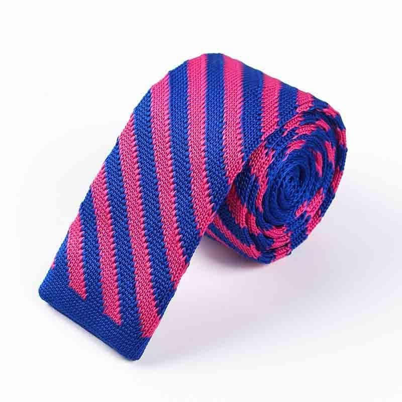 Men's Diagonal Striped Knitted Necktie