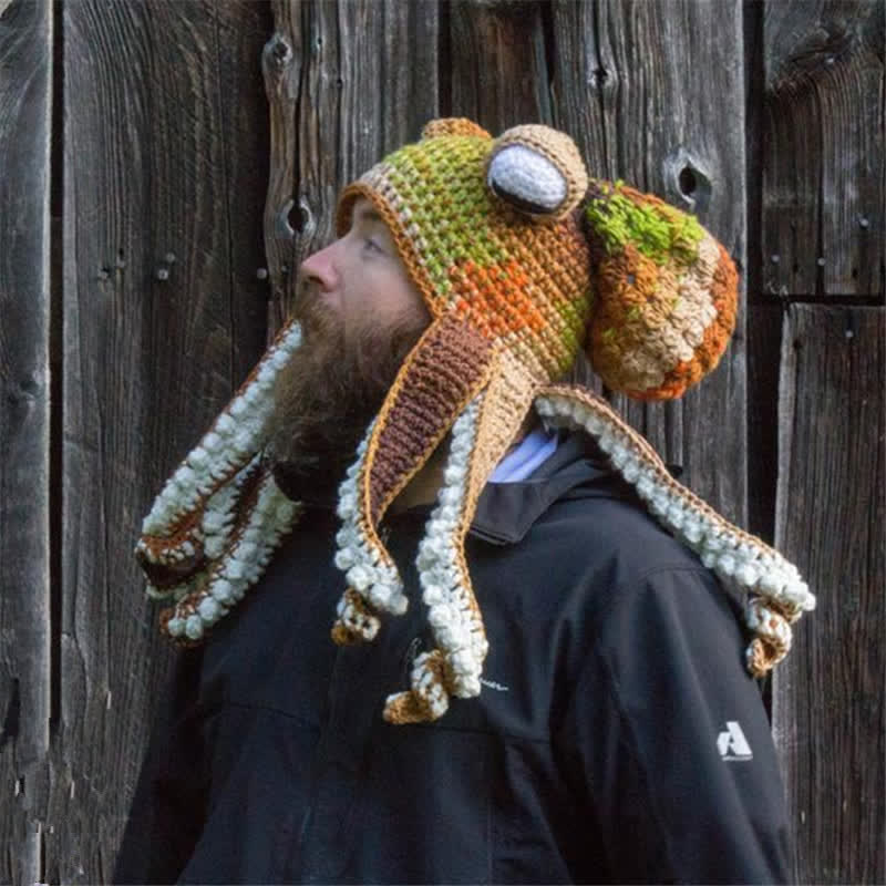 Novelty Octopus Tentacles Big Eyeball Knitted Hat