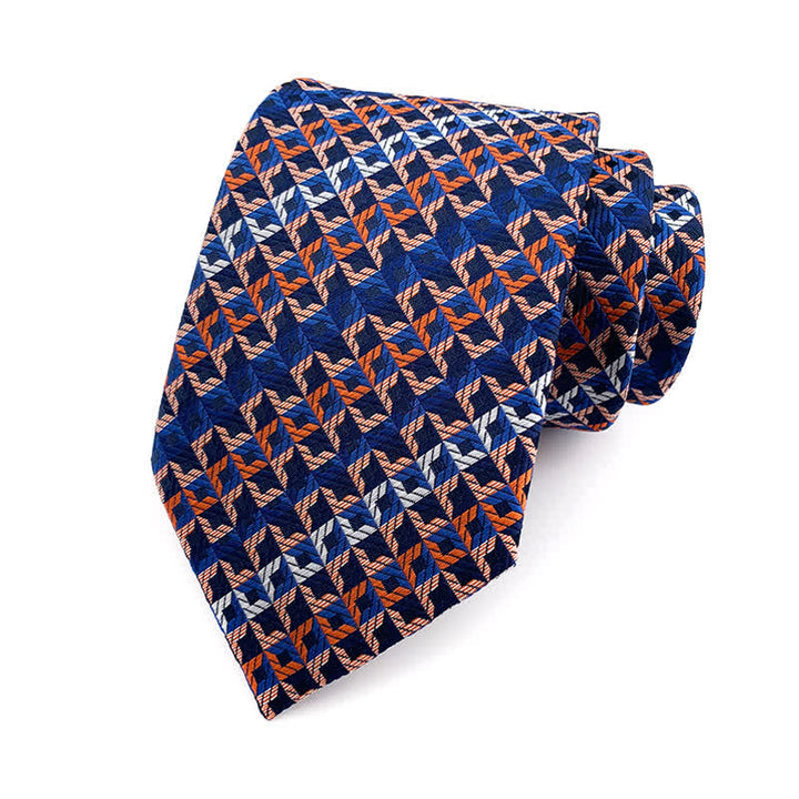 Men's Irregular Check Striped Necktie