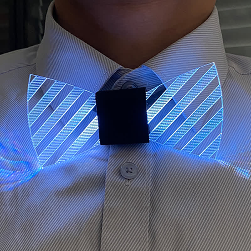 7 Colors Striped Luminous Party Acrylic Bow Tie