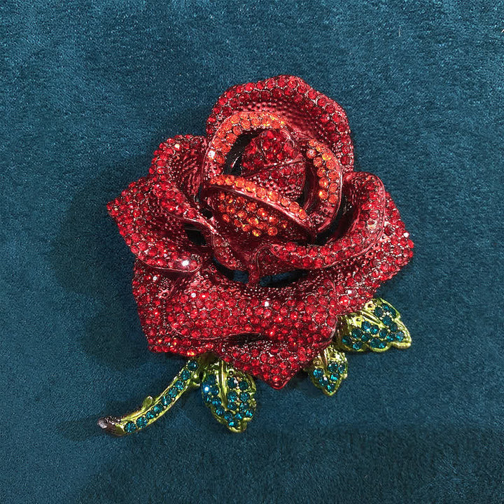 Women's Classy Rose Rhinestone Brooch