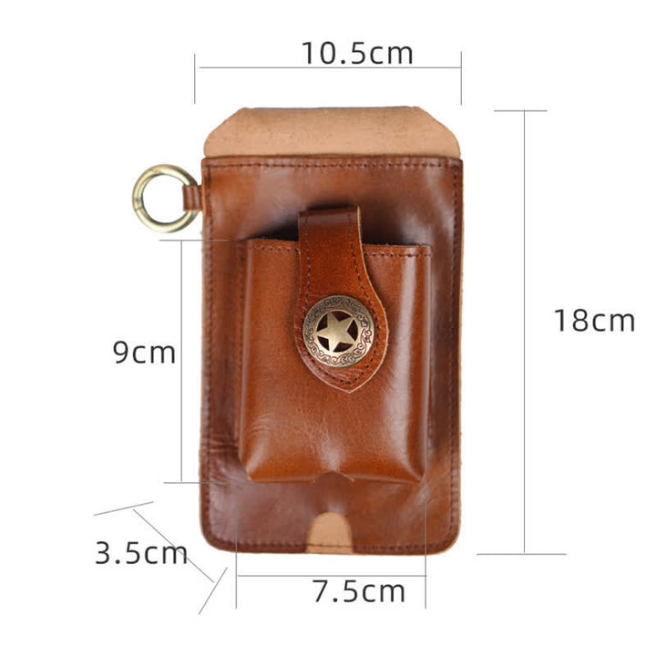 Star Magnetic Suction Leather Phone Belt Bag