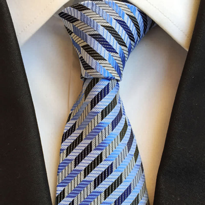 Men's Broken Fish Bone Striped Necktie