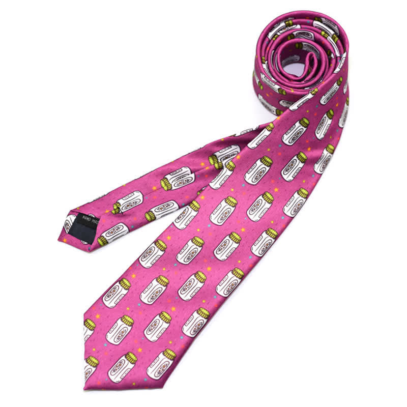 Men's Creative Funny Printed Necktie - Bottle - image 15