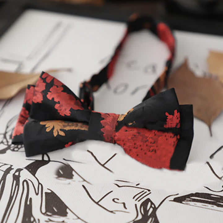 Men's Retro Floral Leaves Bow Tie