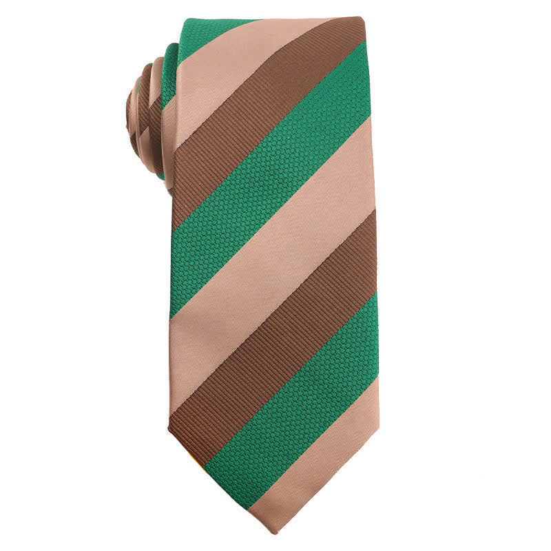 Men's Fresh Green & Yellow Series Necktie - Wide Striped - image 2