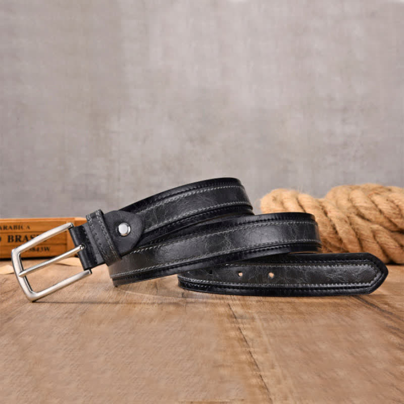 Men's Retro Floral Decorative Leather Belt