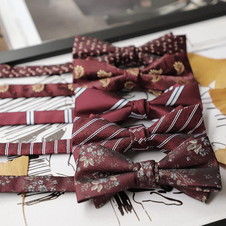 Men's Burgundy Series Gentleman Bow Tie