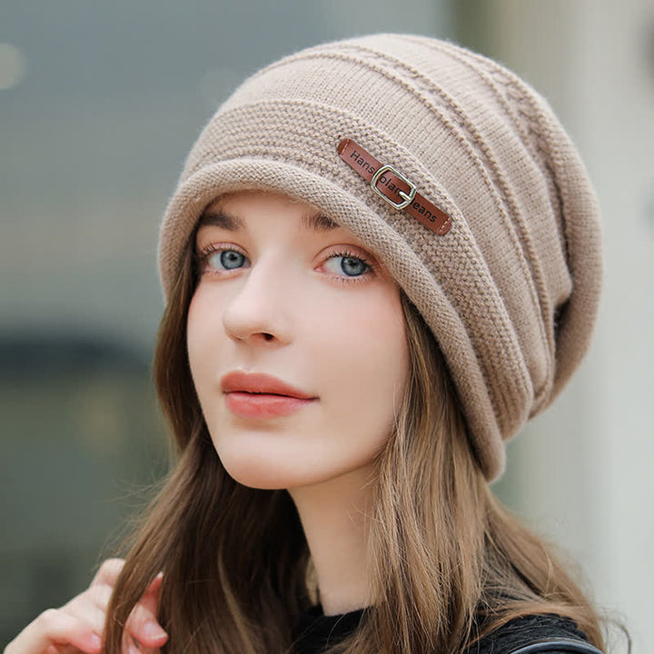 Women's Packable Winter Cap Pile Knitted Hat