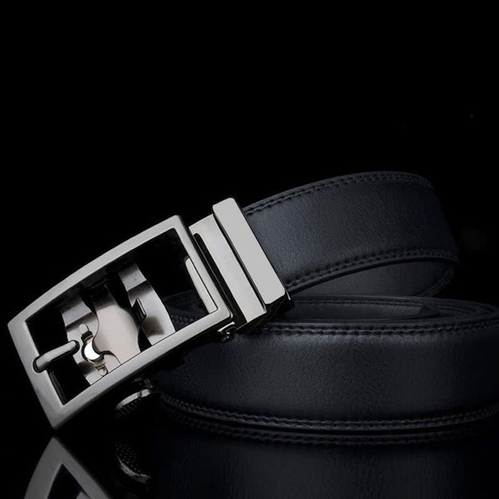 Men's Sophisticated Hollow Automatic Buckle Leather Belt