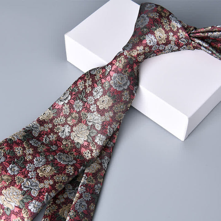 RosyBrown Men's Novelty Floral Necktie