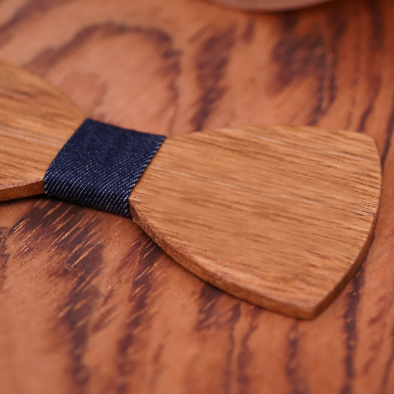 Men's Vintage Begonia Wooden Bow Tie