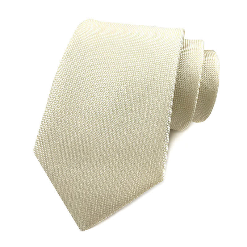 Men's Simple Solid Color Skinny Necktie - Ivory - image 13