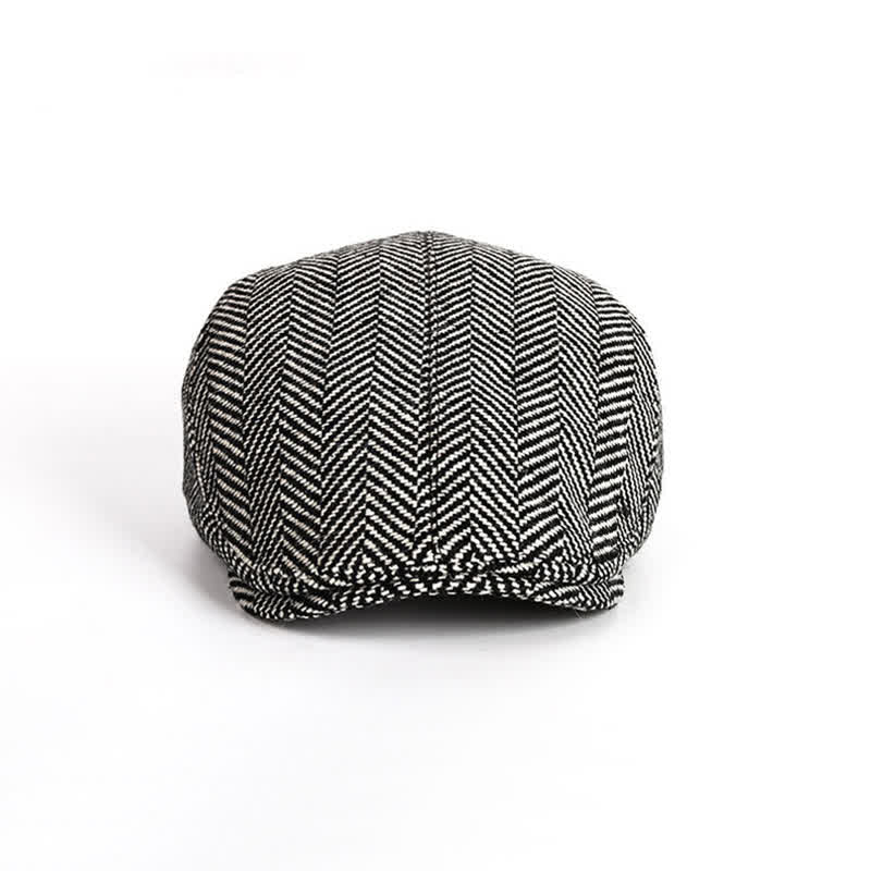 Herringbone Octagonal Cap Flat Cap Beret