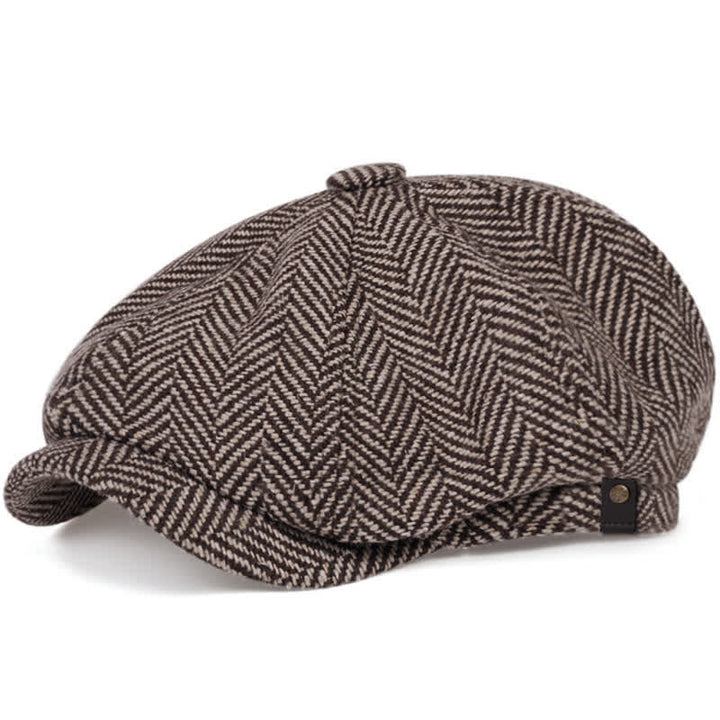 Peaky Blinders Herringbone Octagonal Beret Cap