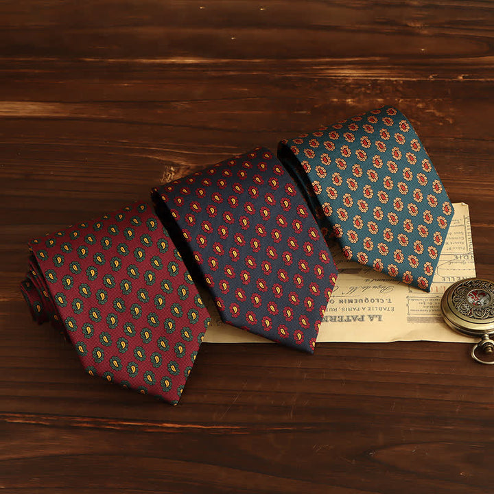 Men's Novelty Micro Paisley Floral Necktie - image 1
