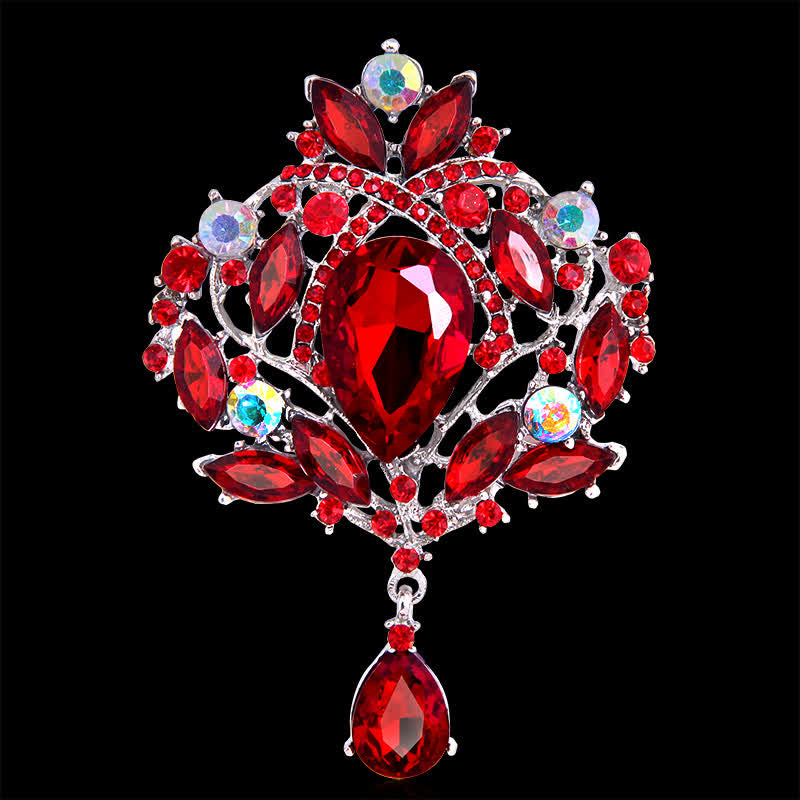 Women's Shiny Floral Bud Waterdrop Brooch