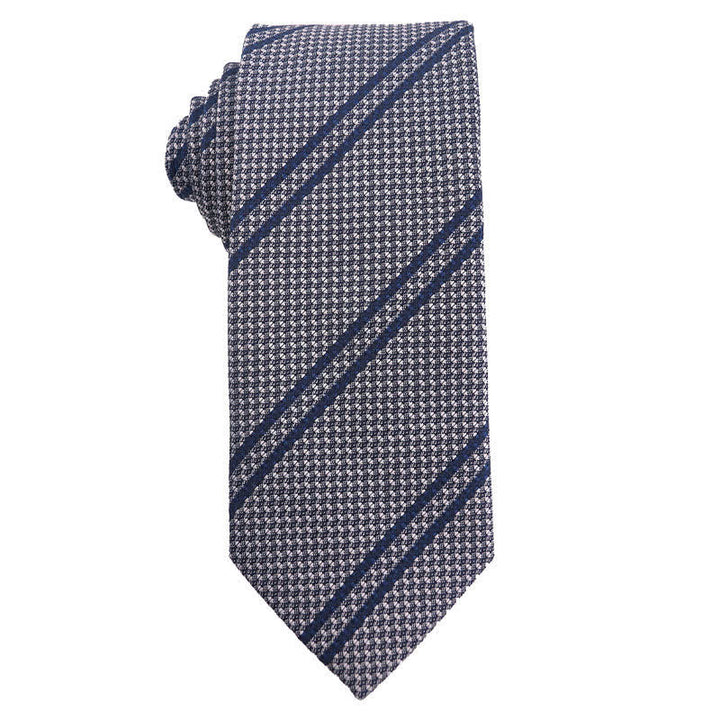 Men's Marine Blue Series Office Necktie - Thin Striped - image 6