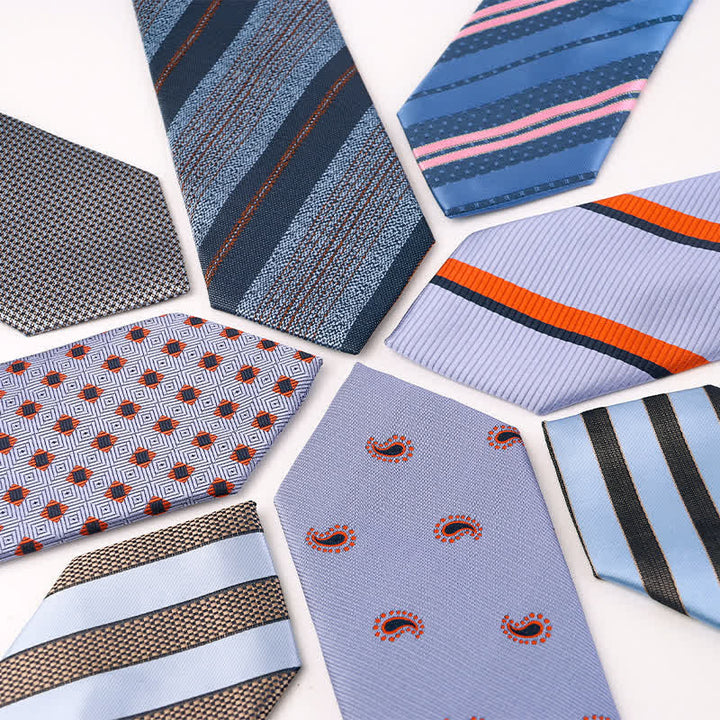 Men's Blue Series Paisley Striped Necktie - image 1