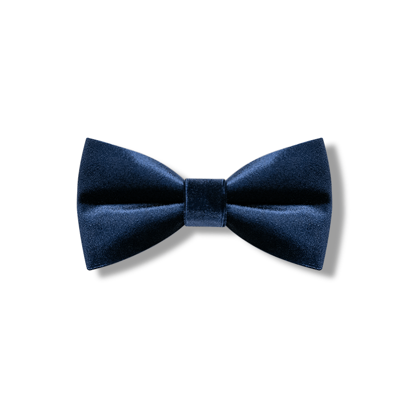 Men's Navy Blue Solid Color Velvet Bow Tie