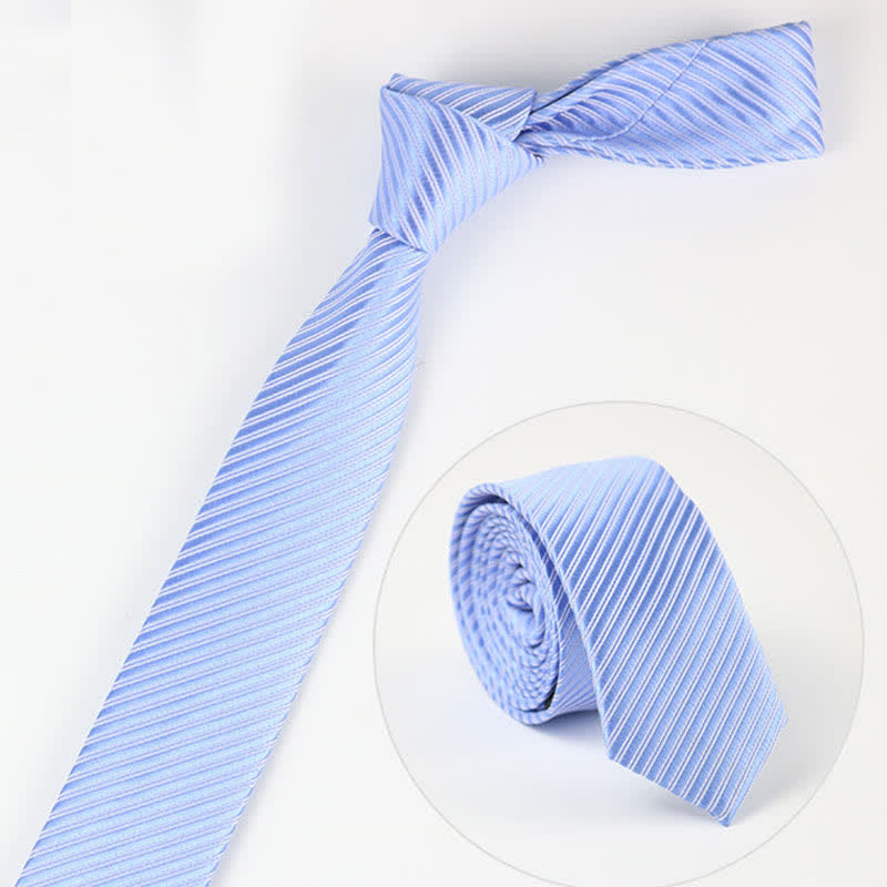 Men's Solid Grey Blue White Twill Daily Necktie