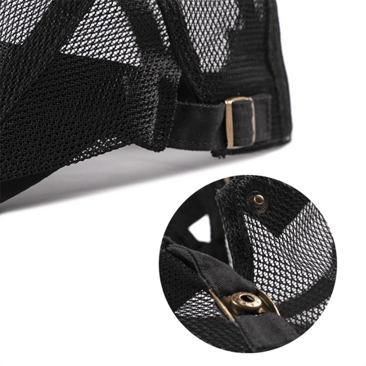 Breathable Sunhat Hollow Mesh Flat Cap Beret - image 5