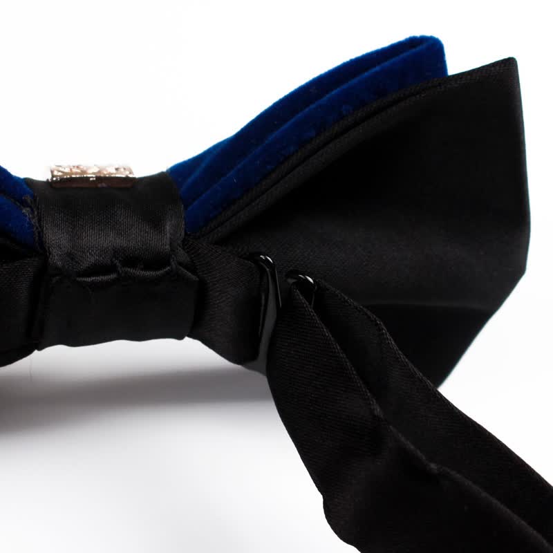 Men's Rhinestone Patchwork Velvet Bow Tie - image 4