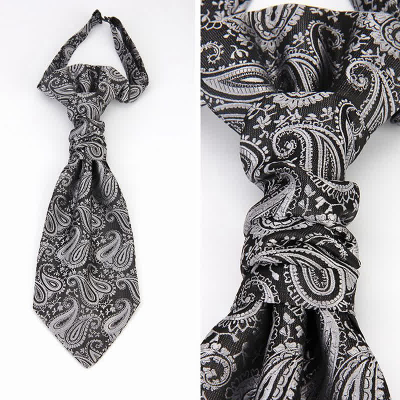 Men's Paisley Suit Vest Pre-tied Necktie - Dark Gray - image 1