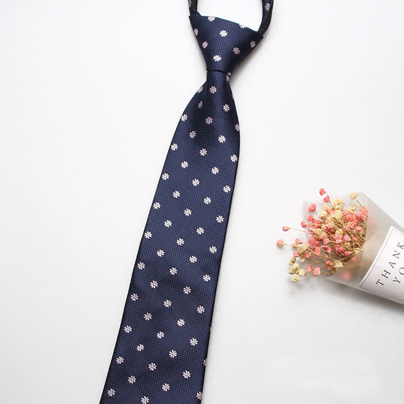 Men's Retro Floral Zipper Tie Motifs Necktie