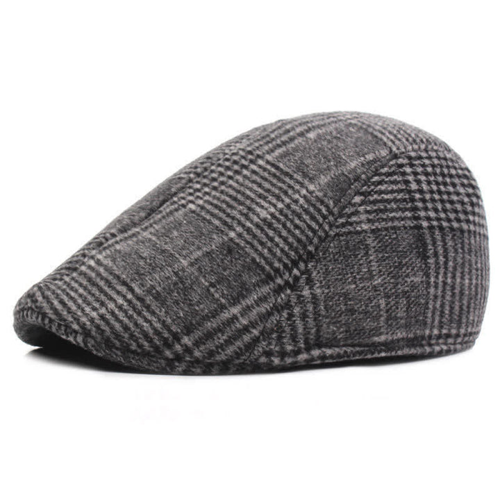 Men's Classic Plaid Cotton Beret Cap