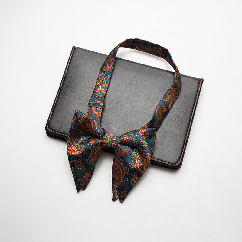 Men's Exotic Paisley Oversized Pointed Bow Tie