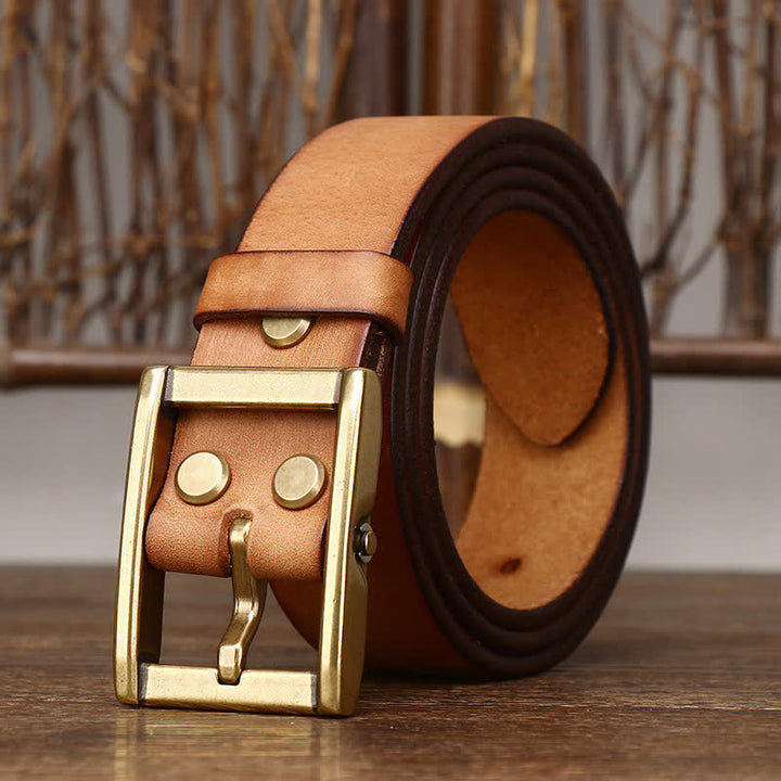 Men's Stud Detail Tough Guy Leather Belt