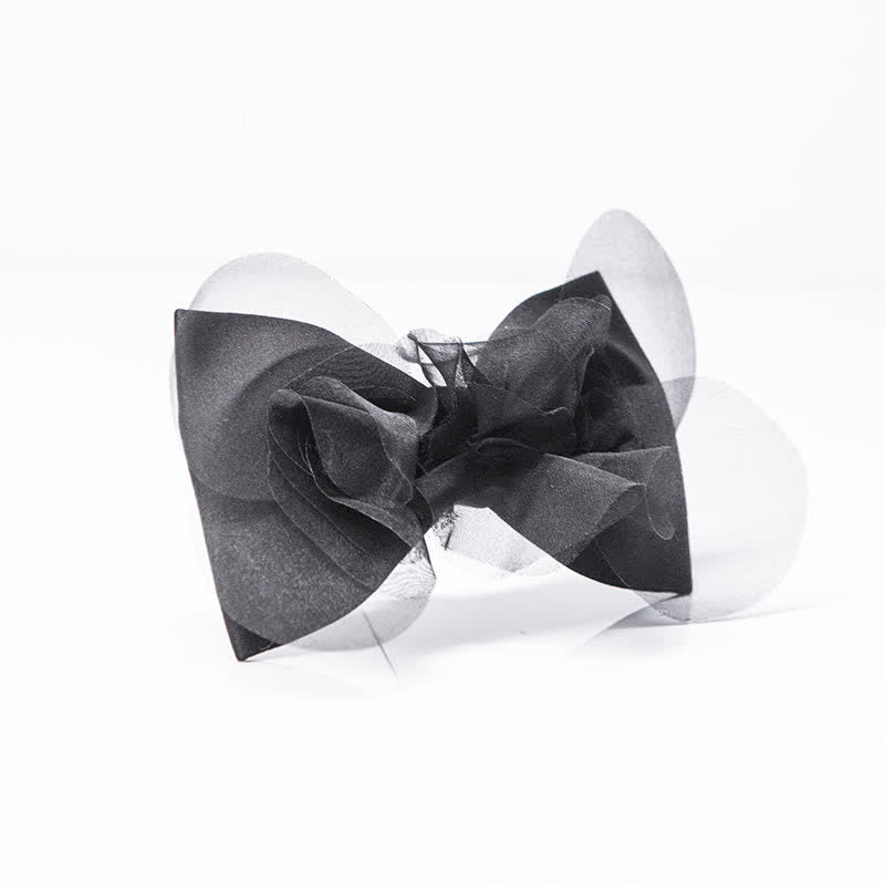 Men's Noble Classic Black Organza Bow Tie