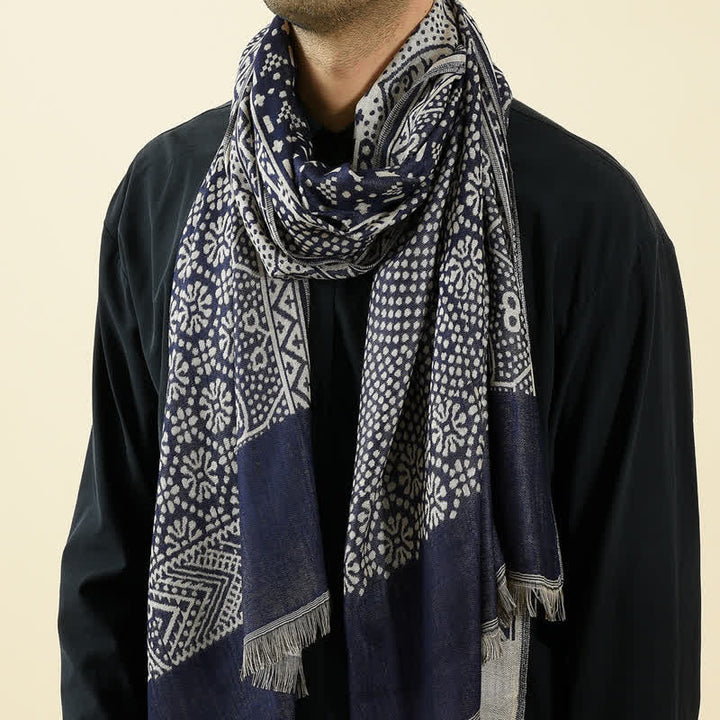 Men's Cotton Linen Lightweight Ethnic Scarf