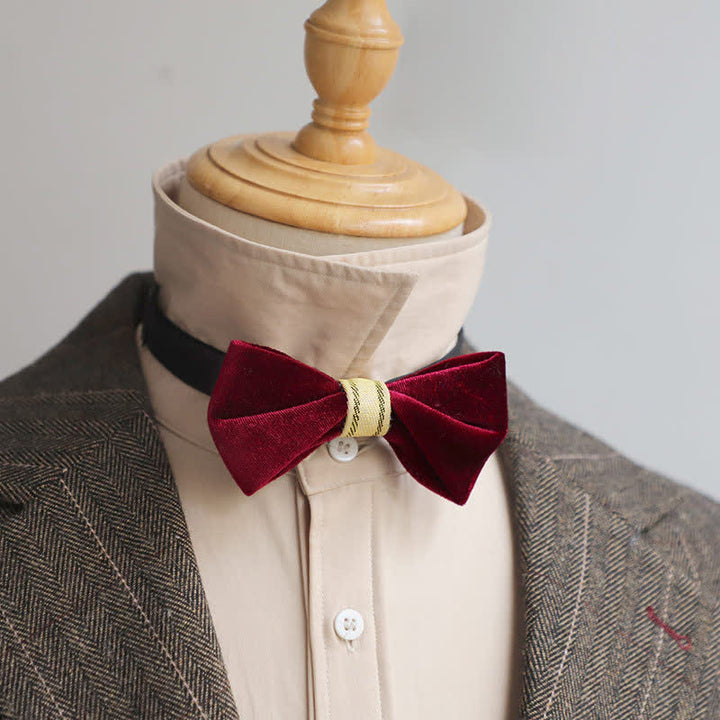 Men's Simple Twisting Velvet Bow Tie