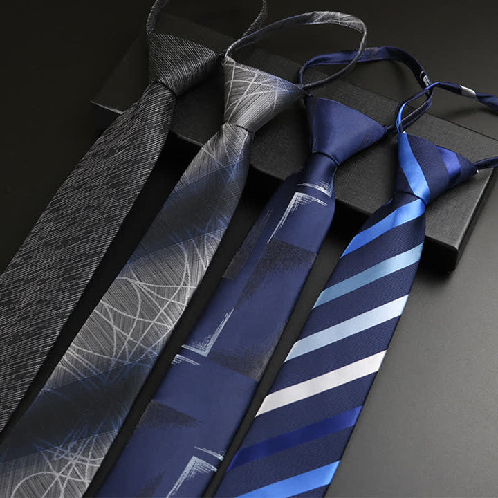 Men's Blue-Gray Zipper Tie Horizon Necktie