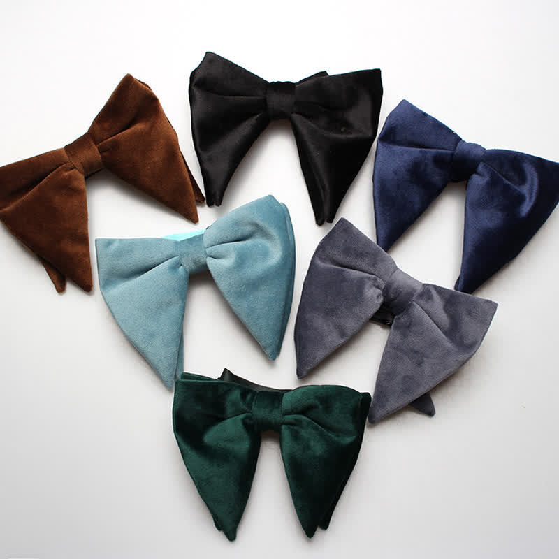 Men's Velvet Oversized Pointed Wedding Bow Tie