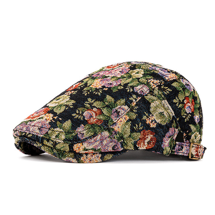 Autumn & Winter Broken Edge Vintage Plaid Beret Hat - Navy Blue - Adjustable (22"-24") - image 14