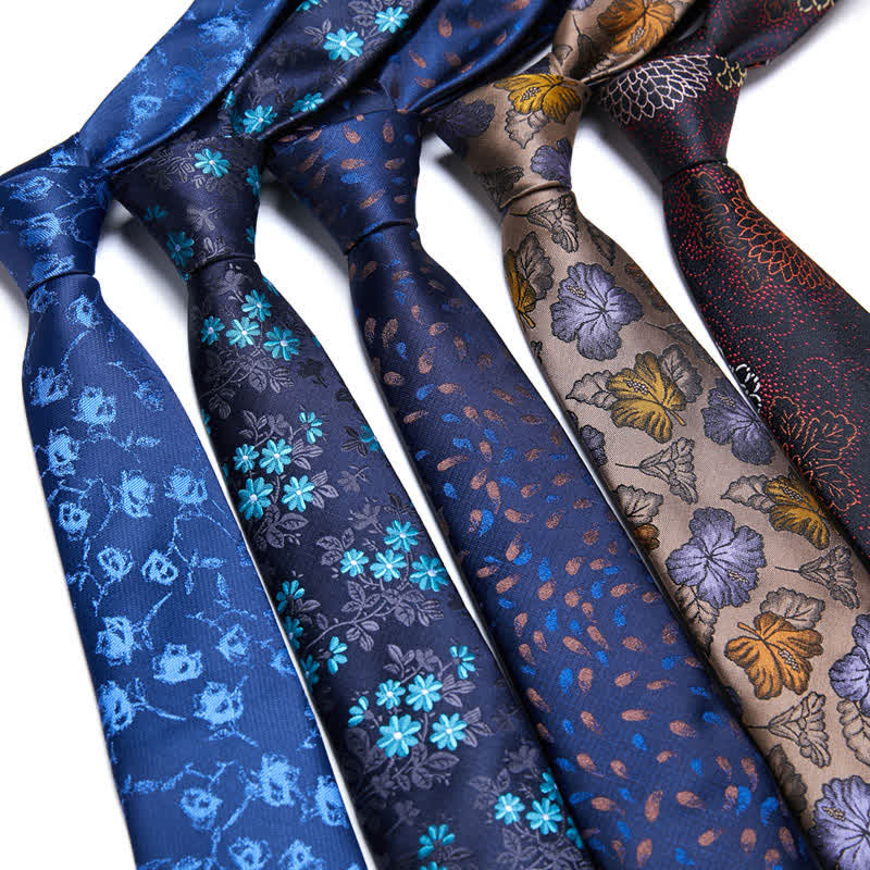 Men's Botanical Leaves Floral Necktie - image 0