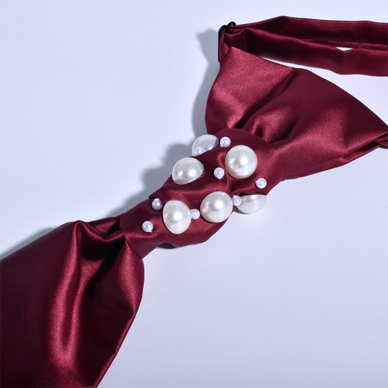 Men's Vintage Look Pearls Wedding Necktie - image 3