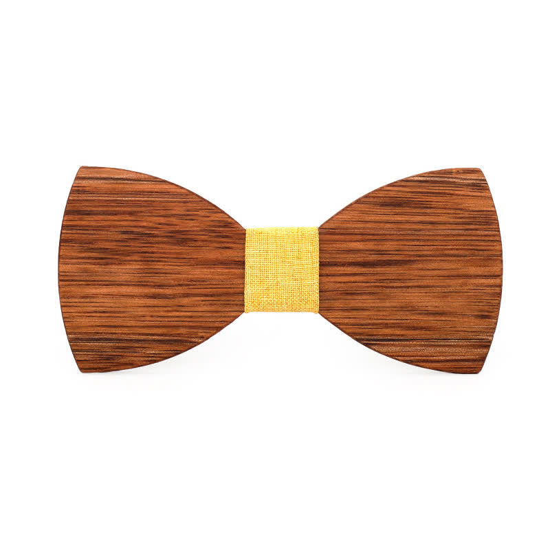 Men's Vintage Begonia Wooden Bow Tie