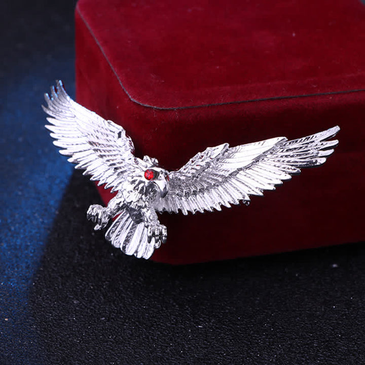 Men's Retro Soaring Bald Hawk Brooch