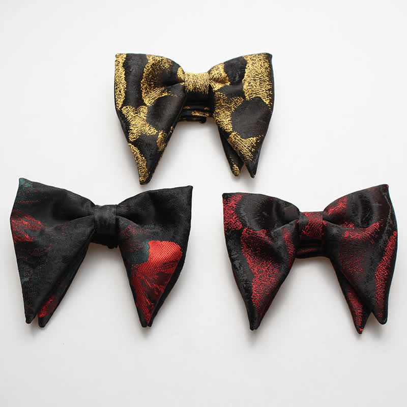 Men's Abstract Floral Oversized Pointed Bow Tie