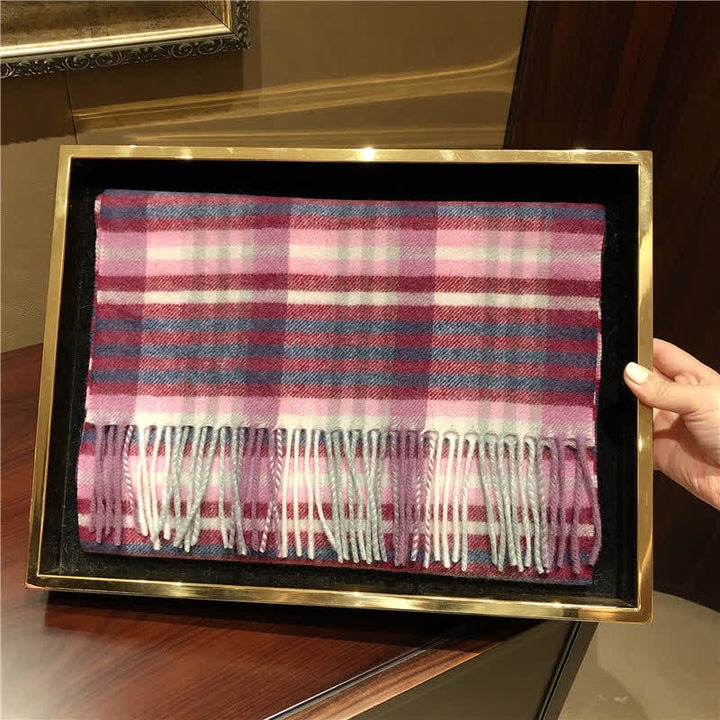 Unisex Lamb Edinburgh Big Warm Plaid Scarf - image 15