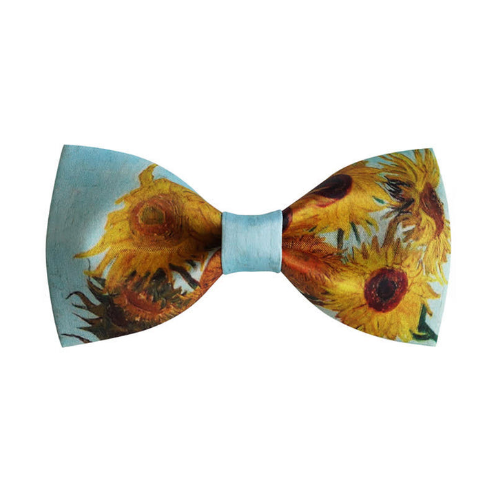 Men's Painting Sunflowers Vase Bow Tie