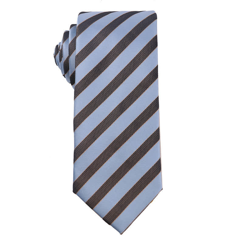 Men's Blue Series Paisley Striped Necktie - Blue & Brown Striped - image 3
