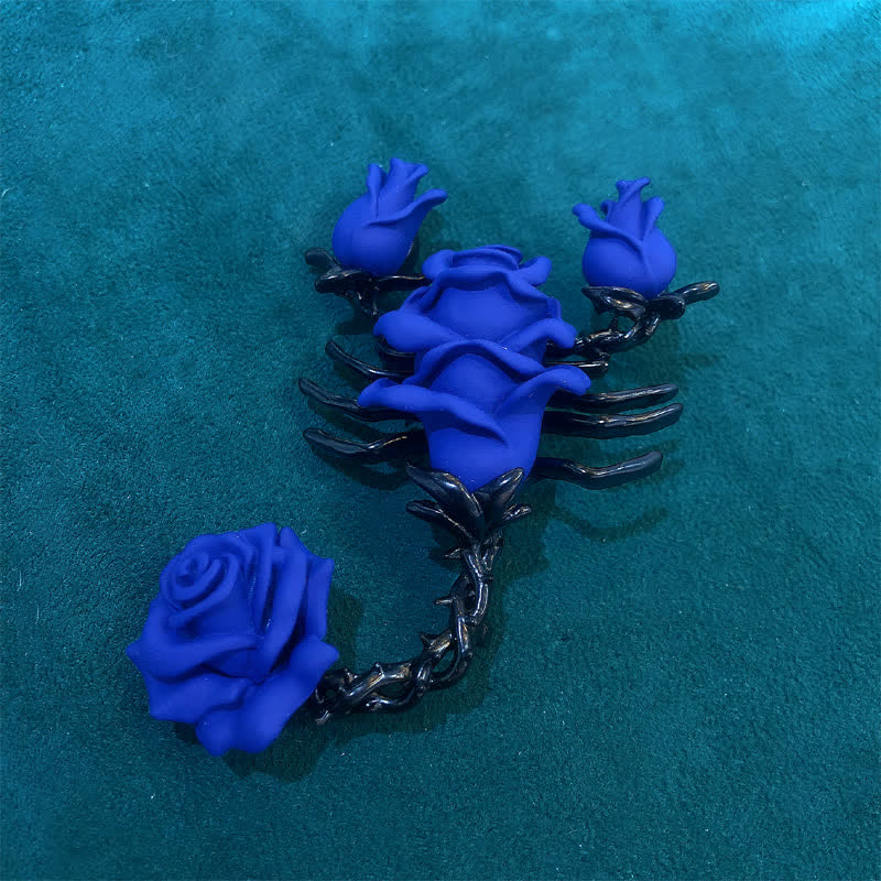 Men's Personality Scorpion Rose Brooch