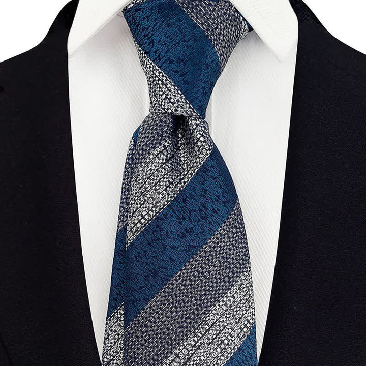 Men's Wide Block Multi Striped Necktie