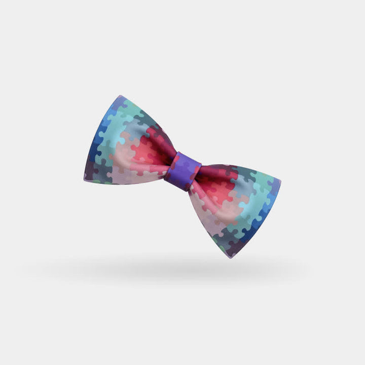 Men's Multicolor Block Puzzle Bow Tie