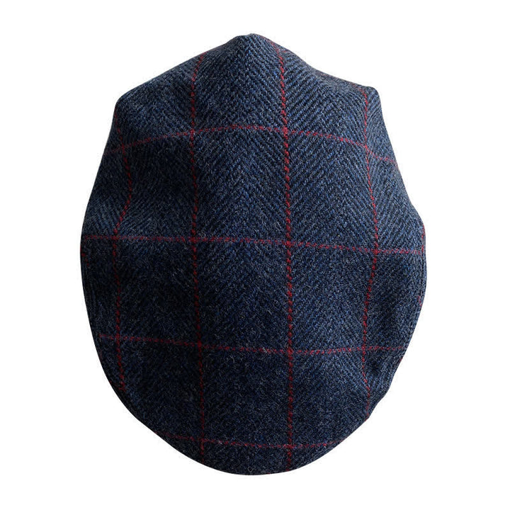 Countryside Dark Blue Red Plaid Beret Cap